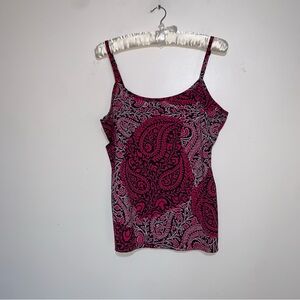 Fashion Bug Pink and Black Paisley Camisole X-Large